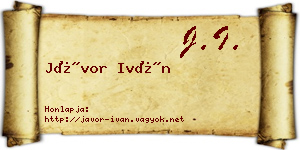 Jávor Iván névjegykártya