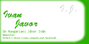 ivan javor business card
